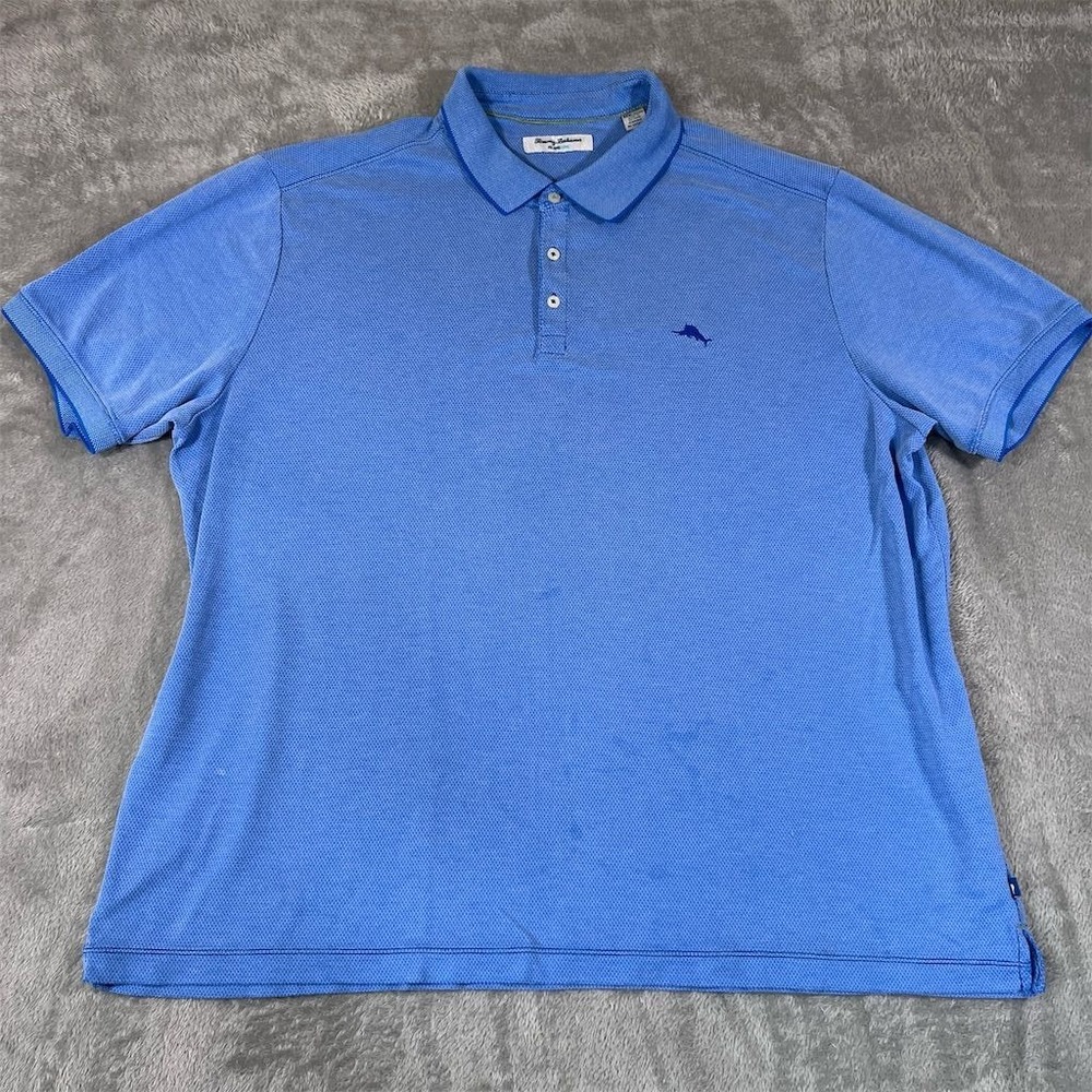 Tommy Bahama Men's IslandZone Polo Shirt Size XXXL Blue Short Sleeve Golf